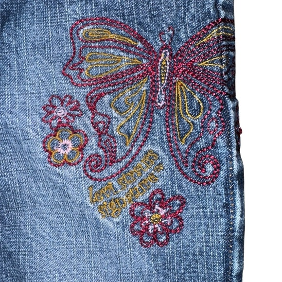 LEVI STRAUSS Girls 24 Months Blue Jeans Faded Butterfly Stonewash 100% Cotton - Picture 3 of 7